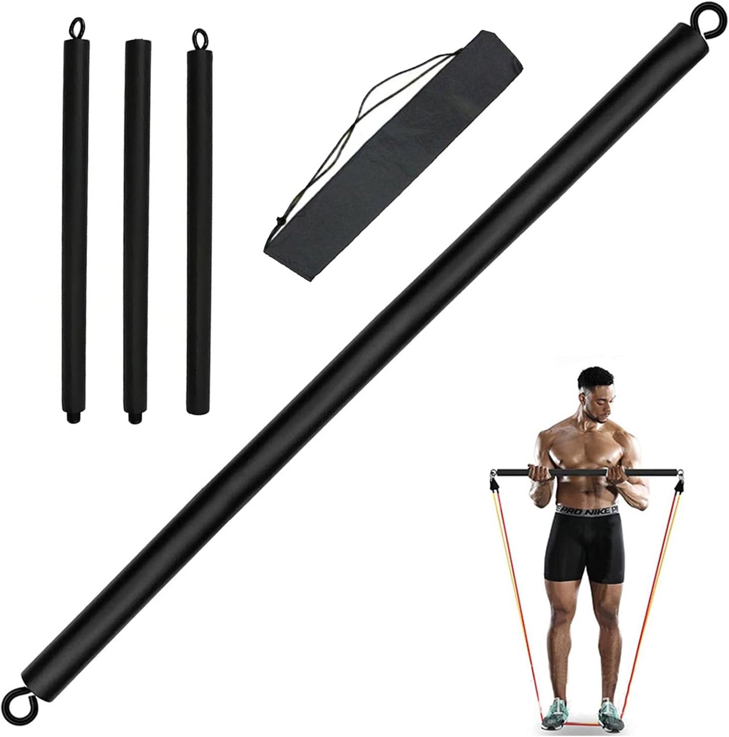 1m Resistance Band Bar Home Gym Fitness Workout