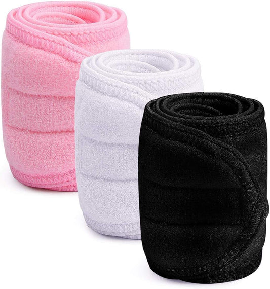 XCOZU 3 Pieces Towel Headband for Women - Spa, Yoga, Shower Hair Bands (3 Colors)